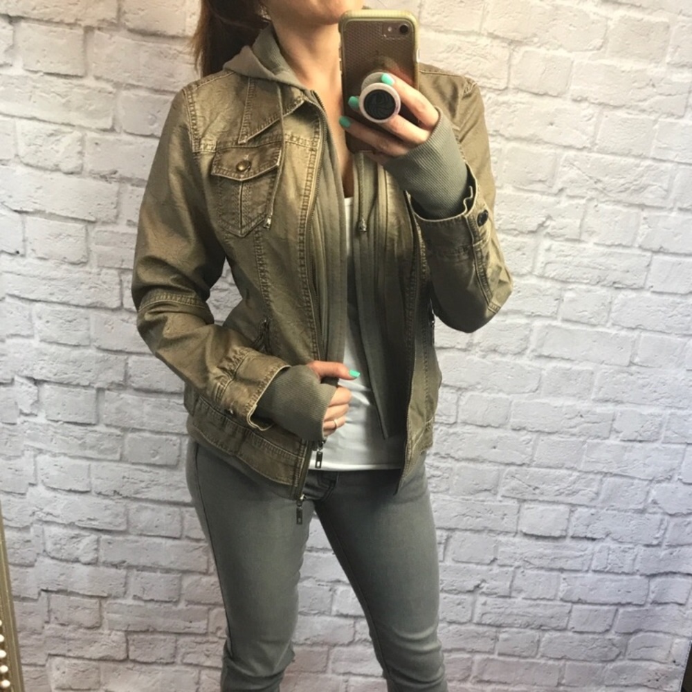 LAST ONE//Faux Leather Jacket in Khaki
